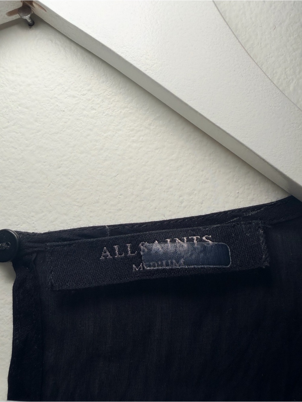 AllSaints Black Tiered Flow Top - Picture 2 of 5